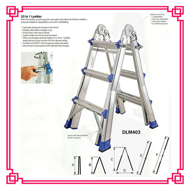 2.86M straight ladder, multifunctional aluminum alloy folding engineering ladder, herringbone ladder, deformable I-shaped ladder