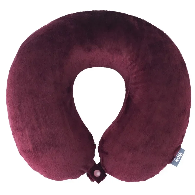 Classic Memory Foam Travel Neck Pillow, Burgundy