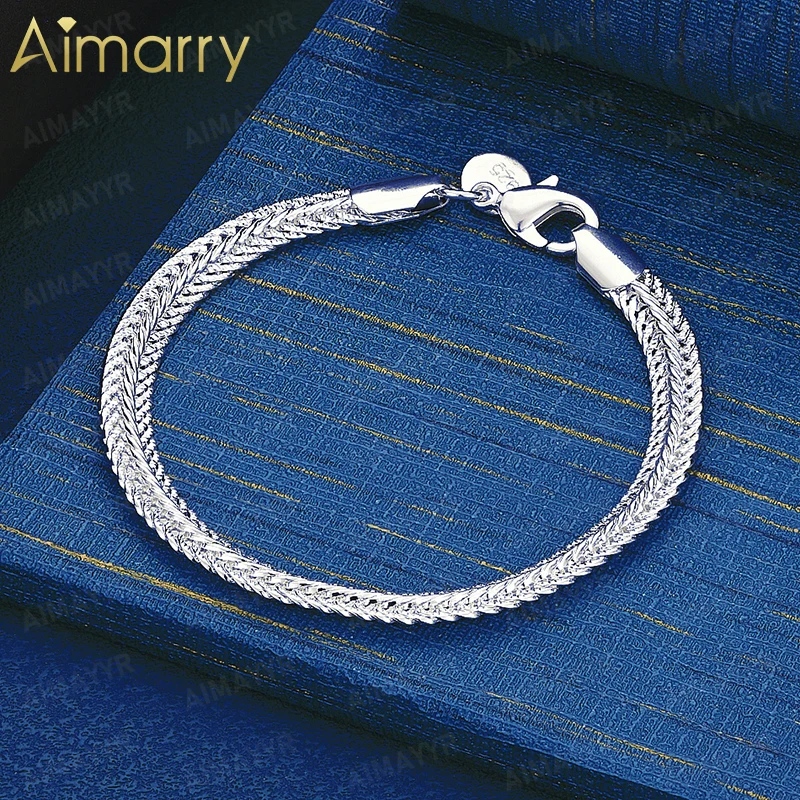 925 Sterling Silver 6mm Wheat Grain Twisted Woven Bracelet for Women's Parties Banquets Weddings High-quality Fashion Jewelry