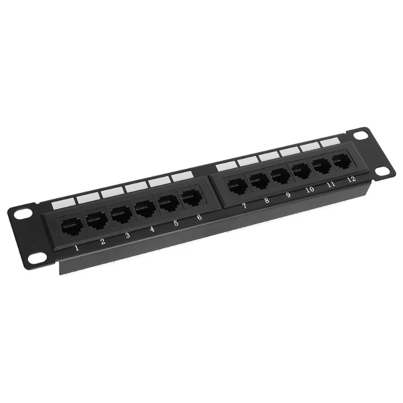 

Патч-панель UTP на 12 портов для кабелей CAT6 RJ45 Ethernet, без кронштейна