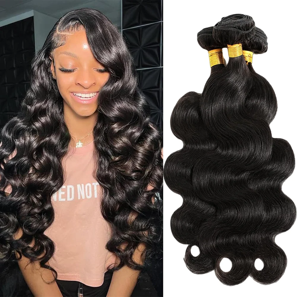 12A Human Hair Bundles 26 28 30 Inch Raw Body Wave Bundles Human Hair Unprocessed Brazilian Virgin Hair Weave Extensions 28 30 Inch Raw Brazilian Human Hair Bundles Body Wave 3 4 Bundle Virgin Remy Hair Extension For Women
