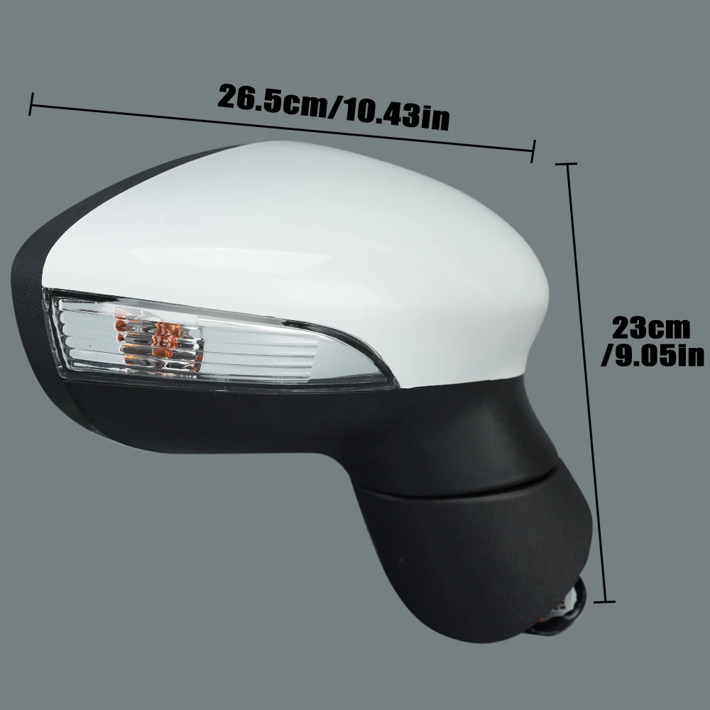 مجموعة مرآة الرؤية الخلفية لفورد فييستا 2008 2009 2010 2011 2012 الأبيض دليل للطي ساخنة الباب الجانب مرآة اكسسوارات السيارات