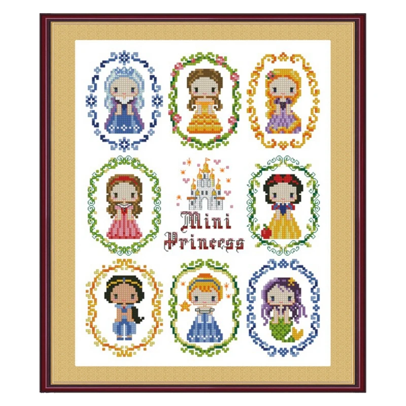 

Cross-stitch set: Fairy tale Little princess, cute cartoon character, hand-embroidered material pack
