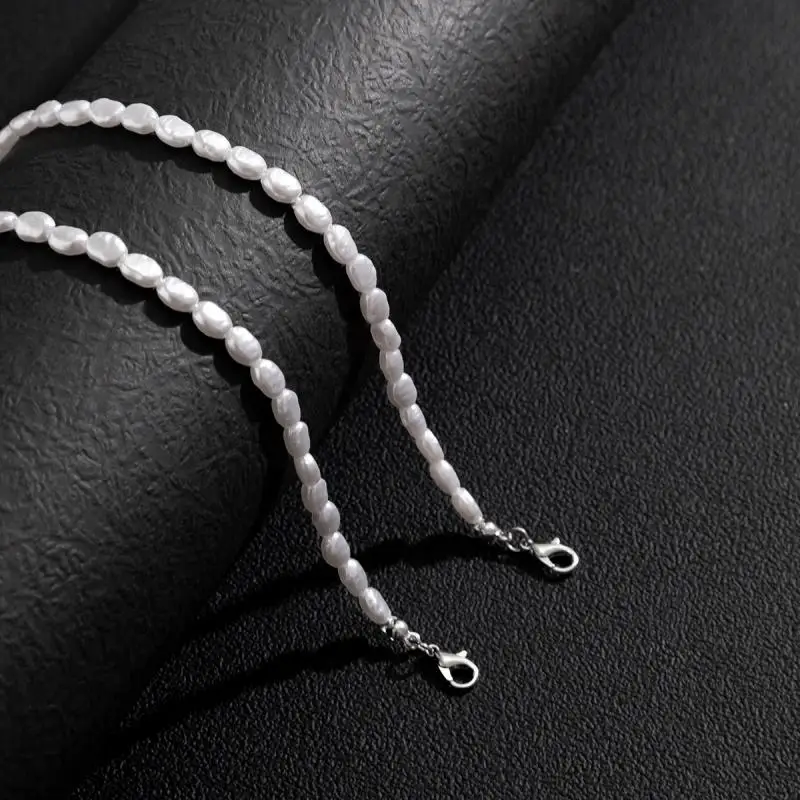 Simple Imitation Pearl Necklace for Women Man Teens Fashion Punk Hip Hop Choker Trendy Hip-Hop Punk Jewelry