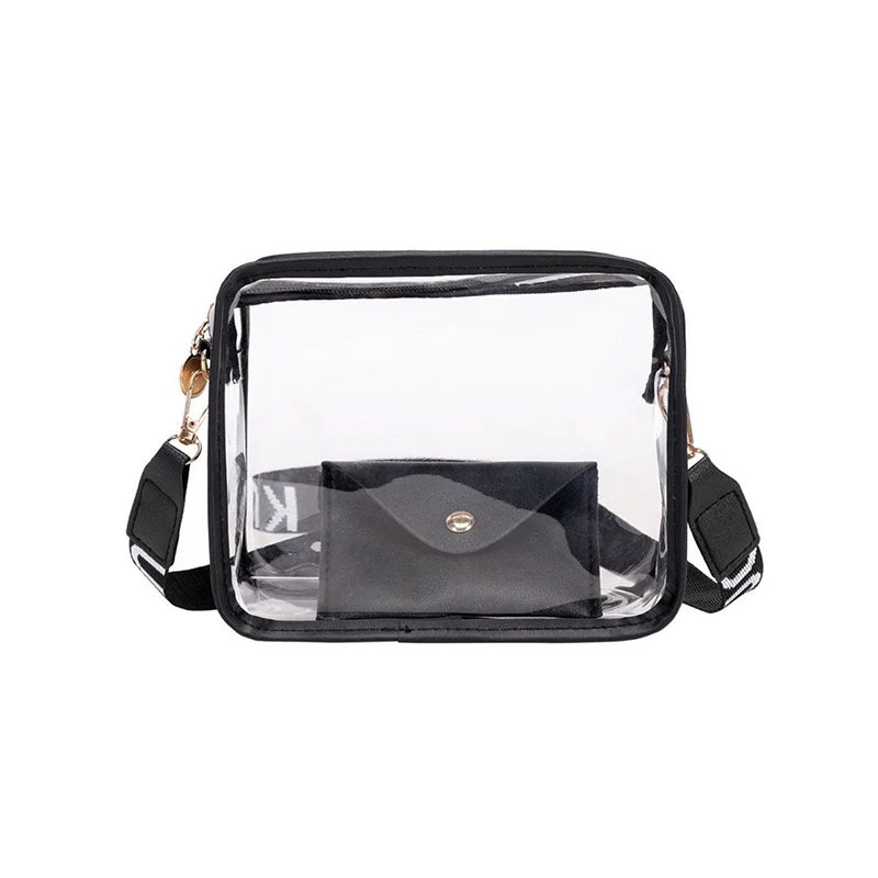 Women Transparent Bagwith PVC Clear Purse Crossbody Shoulder Bags With Removable Strap