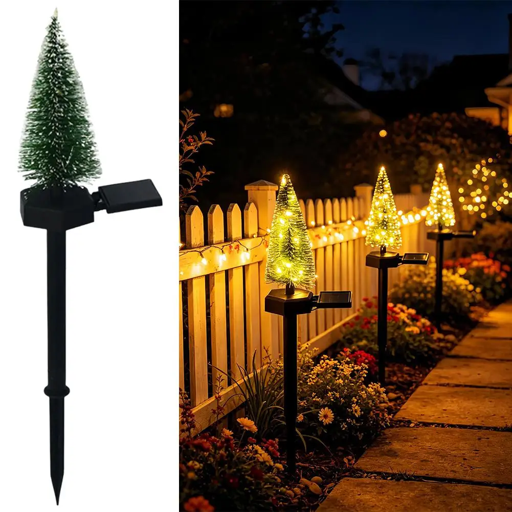 Solar Christmas Tree Ground Stake Light IP65 Waterproof Solar Charging 6H Working Soil Garden Lawn Pathway Holiday Decor Lamp