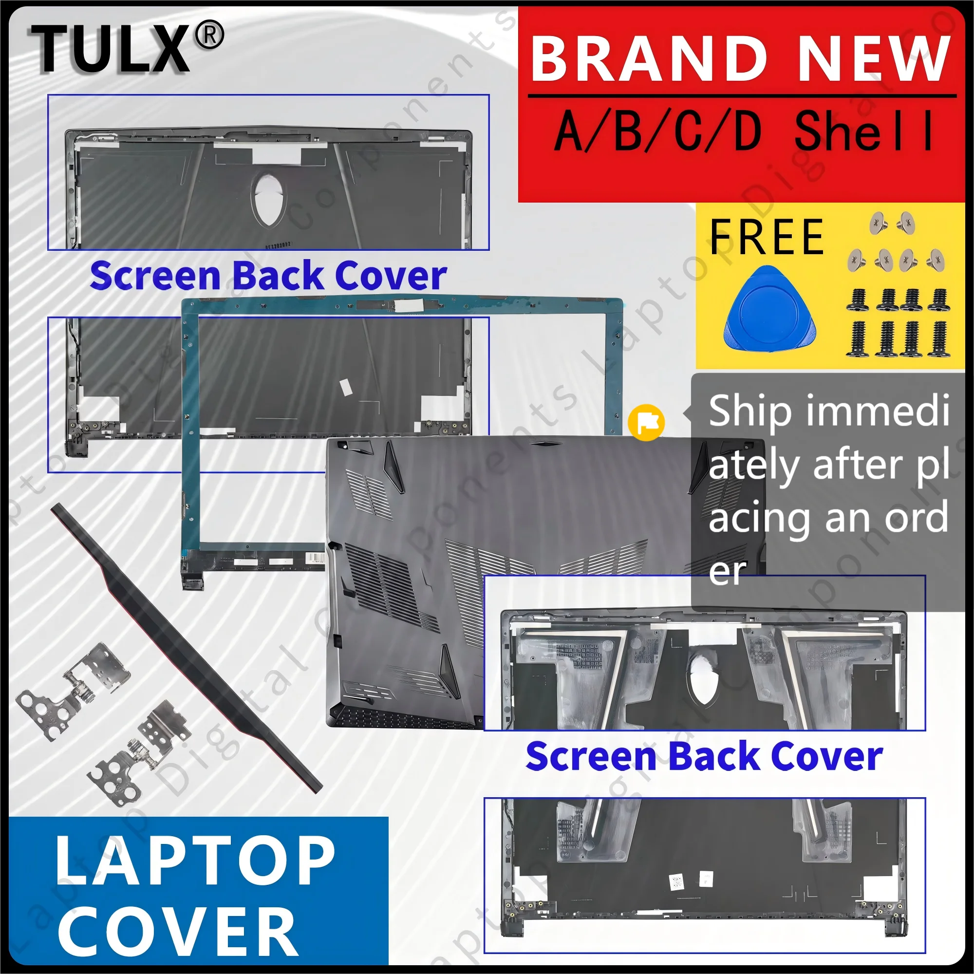 

New Cases For MS-16P1 GE63 GE63VR MS-16P5 LCD Screen Back Cover Front Bezel Lower Bottom Shell Hinges Replace Parts
