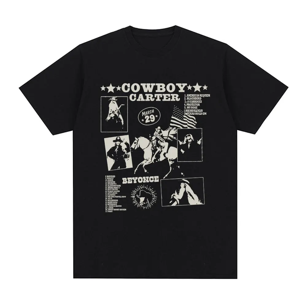 2024 Cowboy Carter Album T-shirt Men Women Clothes Fashion Harajuku T Shirts Cotton Casual Loose Short Sleeve T-shirts Fans Gift