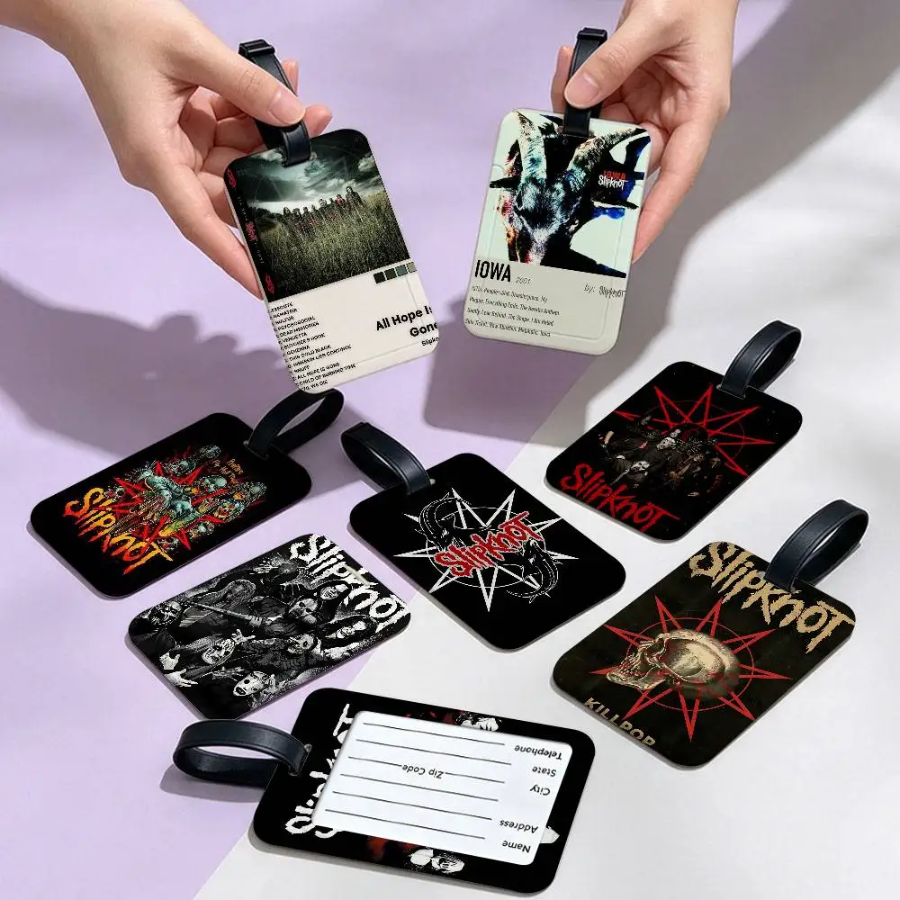 Heavy Metal Band Rap-Metal Music S-Slipknot PVC Anti lost Baggage Tag With Info Card Lightweight Luggage Identification Label