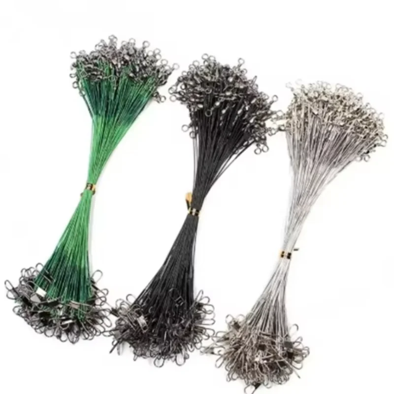 Anti Bite Steel Fishing Line Steel Wire Leader With Swivel Fishing Accessory Lead Core Leash Fishing Wire 15cm 20cm 30cm view 6