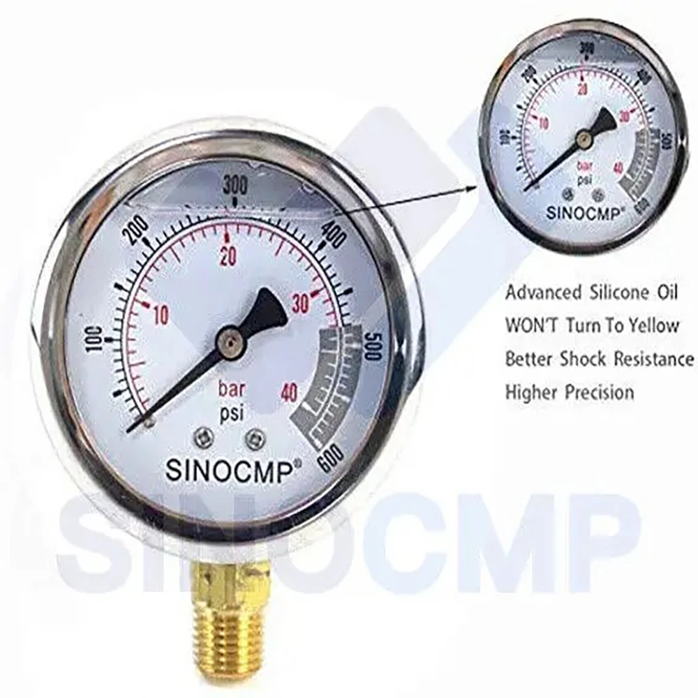 Excavator Hydraulic Pressure Test Kit with 5 Gauges 13 Couplings and 14 Tee Connectors Pressure Gauge For CAT CASE John Deere