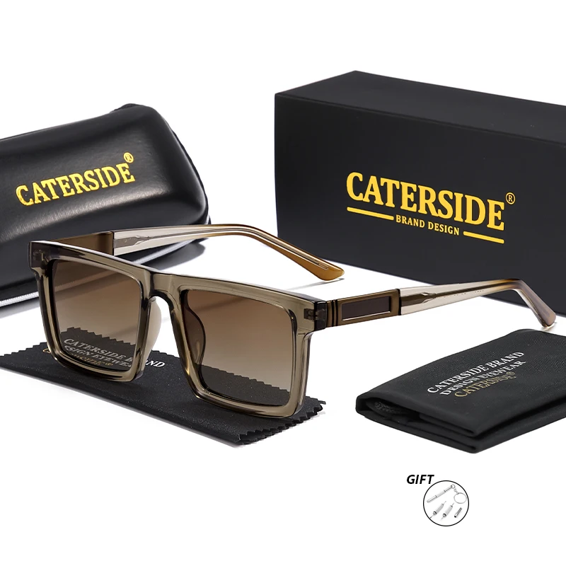 CATERSIDE Klassische quadratische optische Sonnenbrille für Herren, Retro-Design, individuelle Korrektionsbrille, Damen-Outdoor-Reisebrille – Detail 9