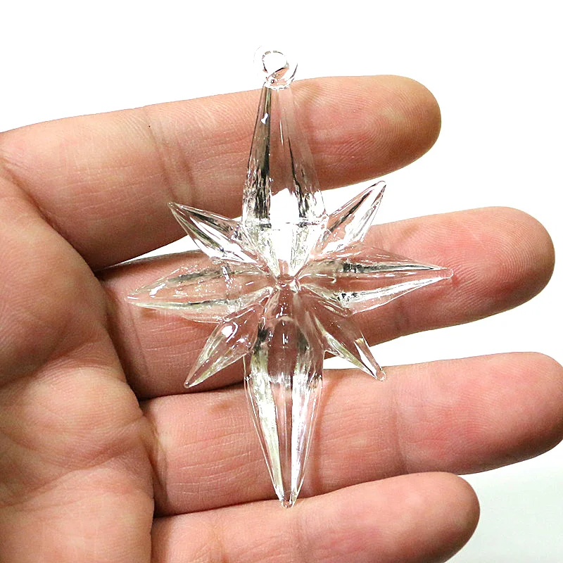 Different Styles Christmas Ornament Clear Crystal Glass Ice Pendant Xmas Tree Hanging Decor Accessories New Year Party Supplies