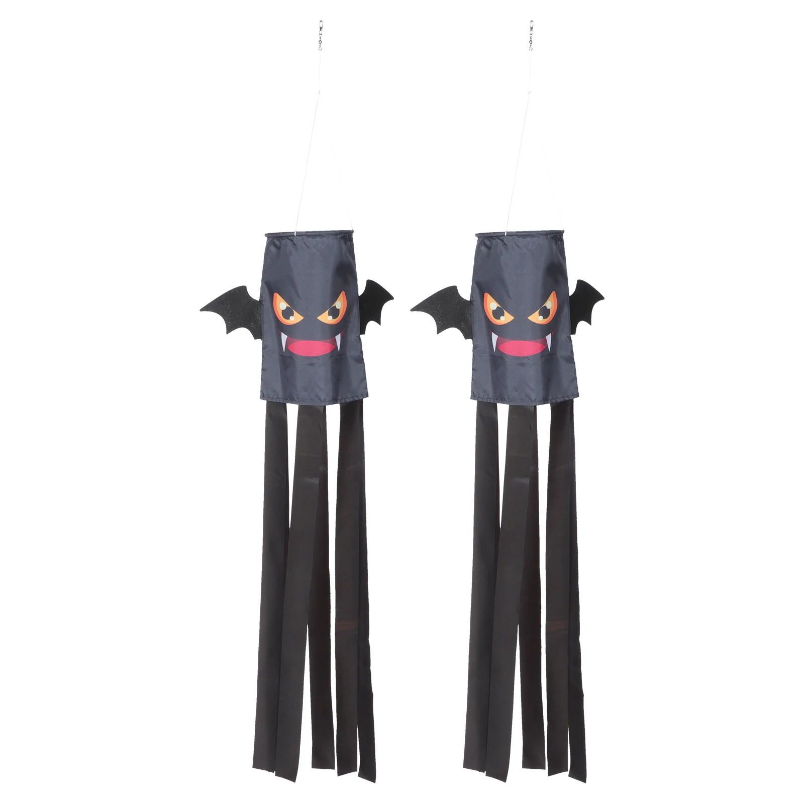 

2pcs Bat Windsocks Wear Resistant Decorative Flags for Halloween Outdoor Garden Hanging Courtyard Banner Ghost Wind Sack Party