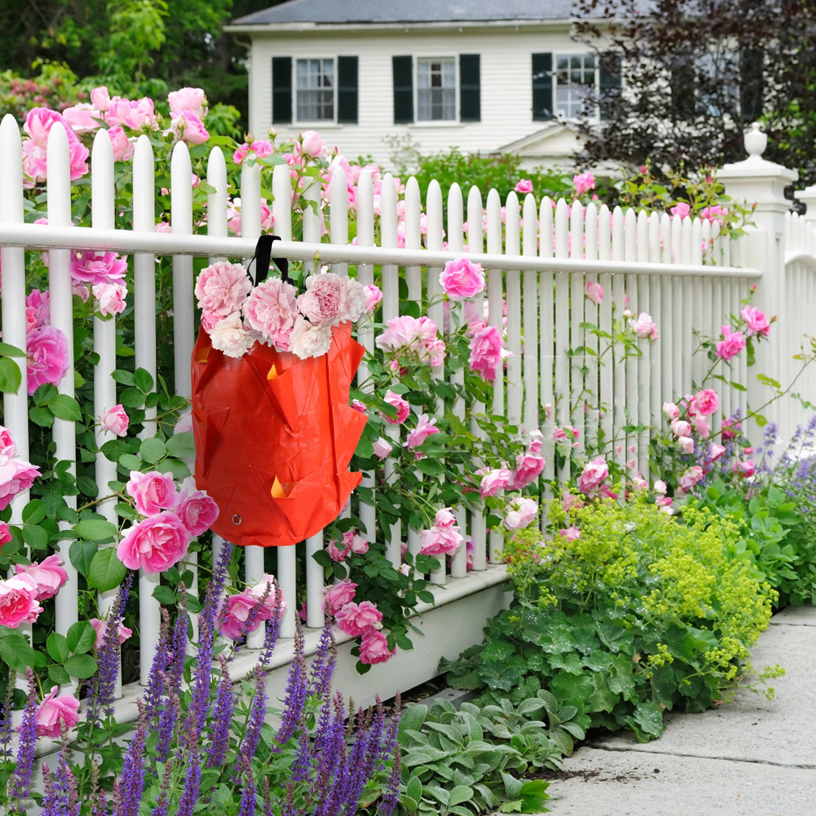 

1PC Space-Saving Strawberry Planting Bag Wall Hanging Container Multi-Pockets PE Garden Planter for Indoor Outdoor Use