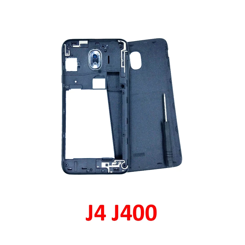 For Samsung Galaxy J4 2018 J400 J400F J400FN J400G J400M Phone New Housing Middle Frame With Back Cover Panel Rear Battery Door