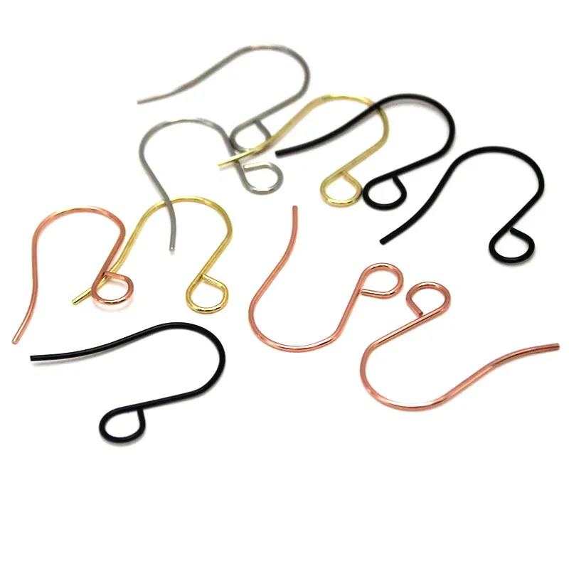 50Pcs Stainless Steel Earrings Components Findings Allergy High Quality Earring Gold Plated Hooks Ear Wire Clasp DIY Jewelry