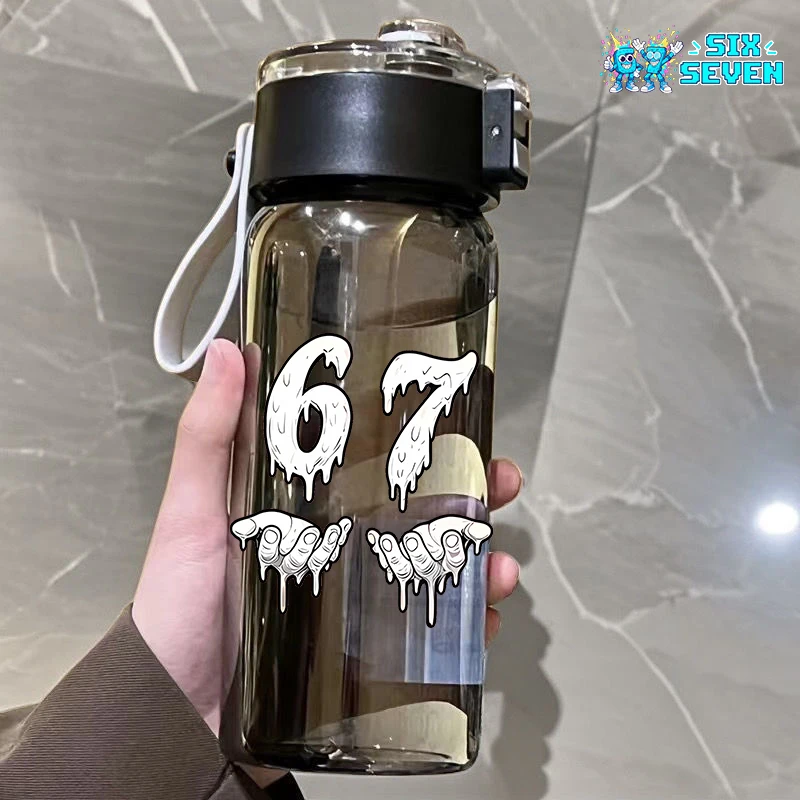 재미있는 67 육세(六世) 창의적인 만화 물컵 브레인로트(Brainrot) 학생 애니메이션 휴대용 물병 사무실 패션 음료컵