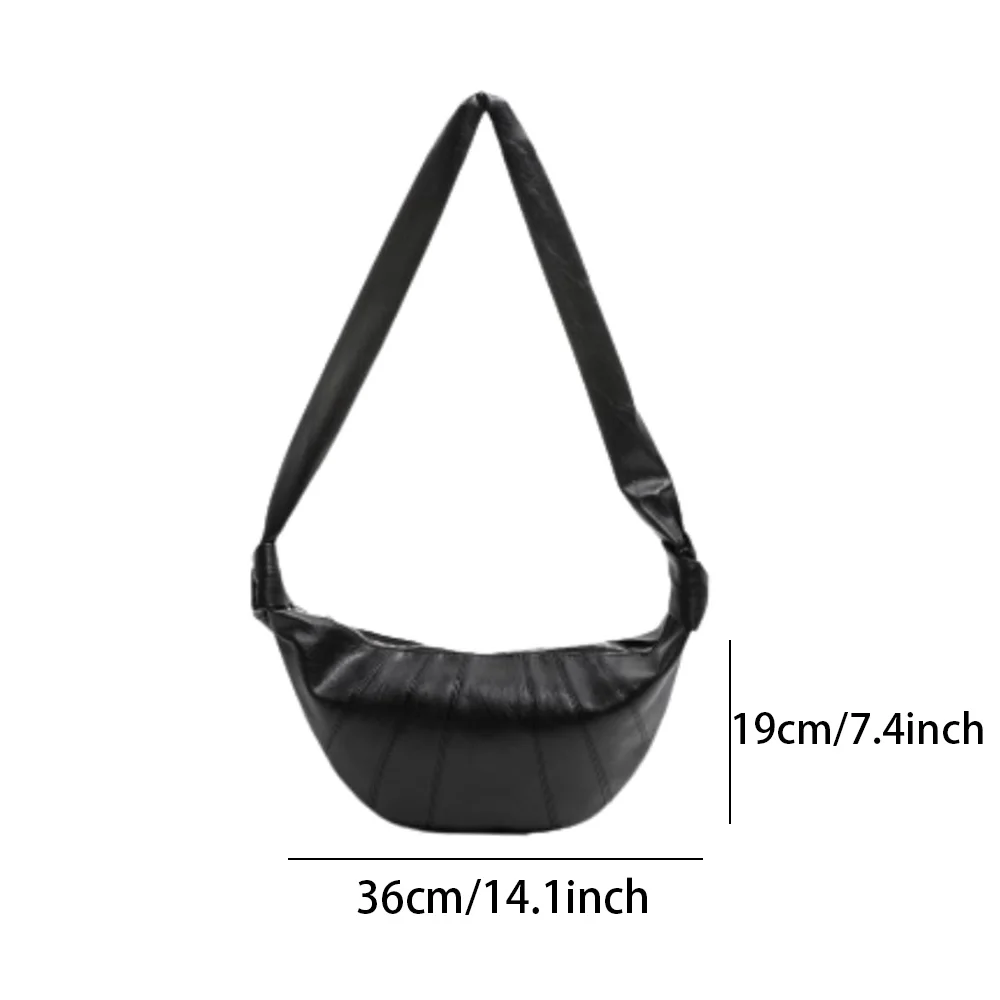 Fashion Black Dumpling Bag Bag Women\'s Crossbody Bag 2024 New Croissant Bag Vintage Premium Sense Waist Bag Casual Shoulder Bag