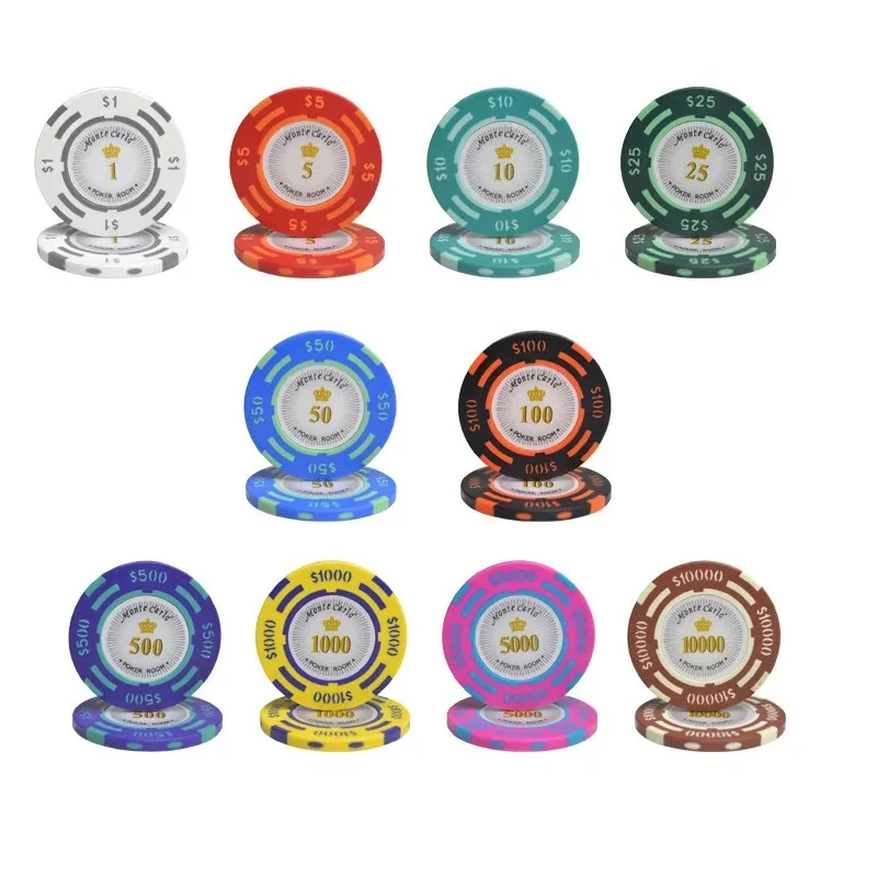 텍사스 홀덤 바카라 컬러 클레이 게임 액세서리, 카지노 파티 엔터테인먼트 세트, 포커 게임 액세서리, 10 개/세트