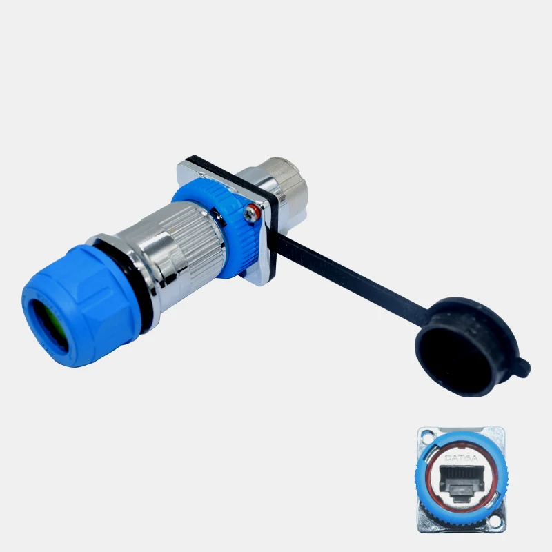 IP68 RJ45 Connector zinc alloy Waterproof Network Plug Straight Joint 4.5mm-14.5mm Network Connector RJ45 Waterproof Connectors