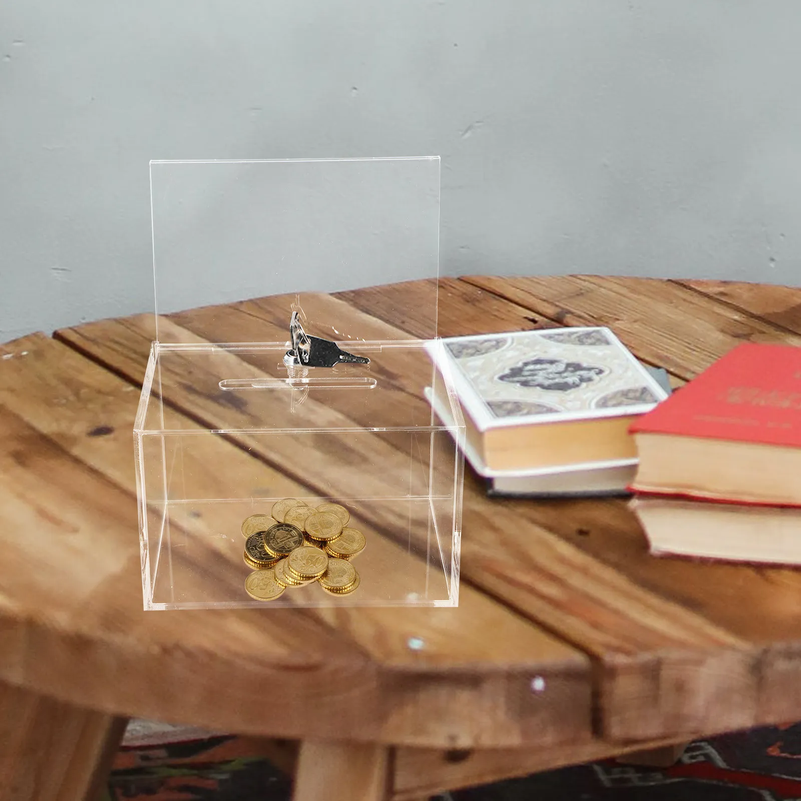 

Premium Donation Box with Lock Multi Functional Suggestion Ballot Complain Letter Collection Box for Fundraising Office School