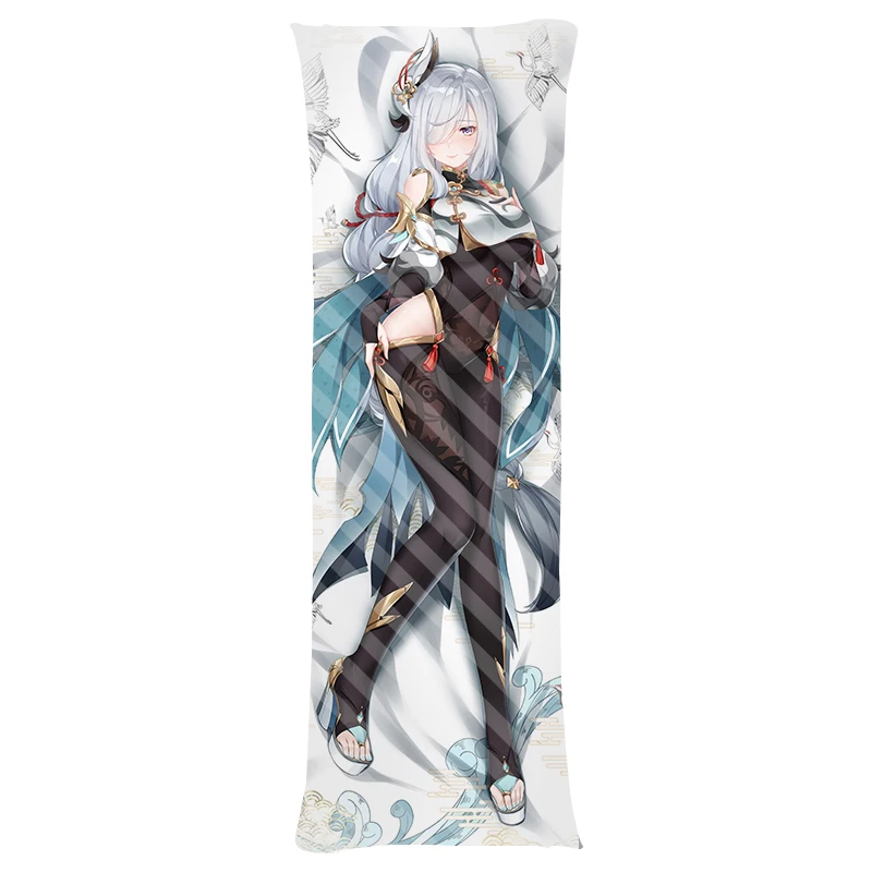 

50x180cm Genshin Impact Shenhe Hugging Body Pillow Case Dakimakura Case Long Shenhe Costume Otaku 2-Side Throw Pillow Cover