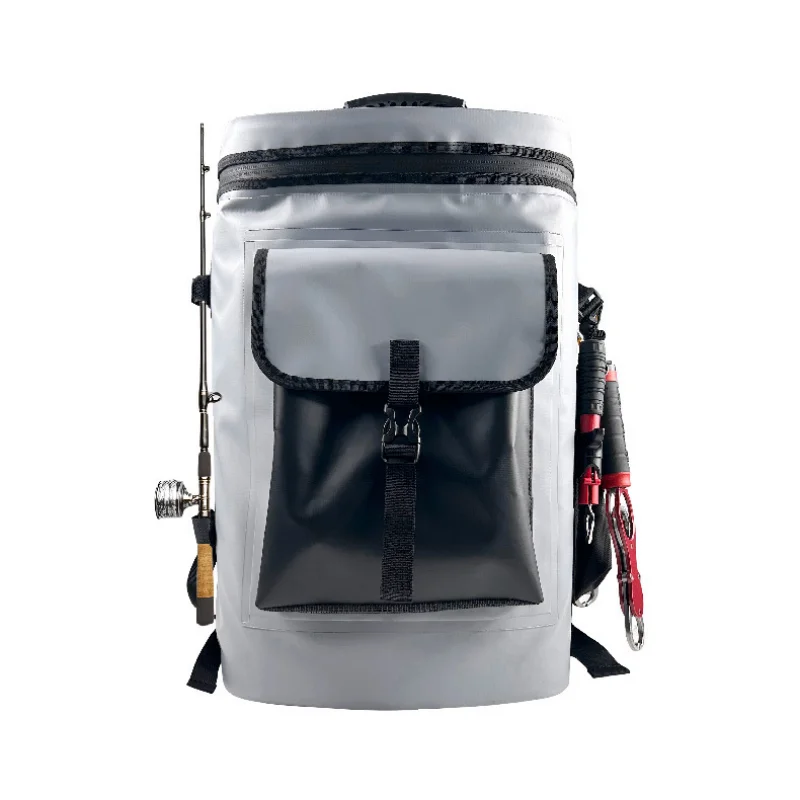 24-hour Cold-Keeping 30L Fishing Cooler Backpack - PVC Waterproof Portable Outdoor Fish Bag