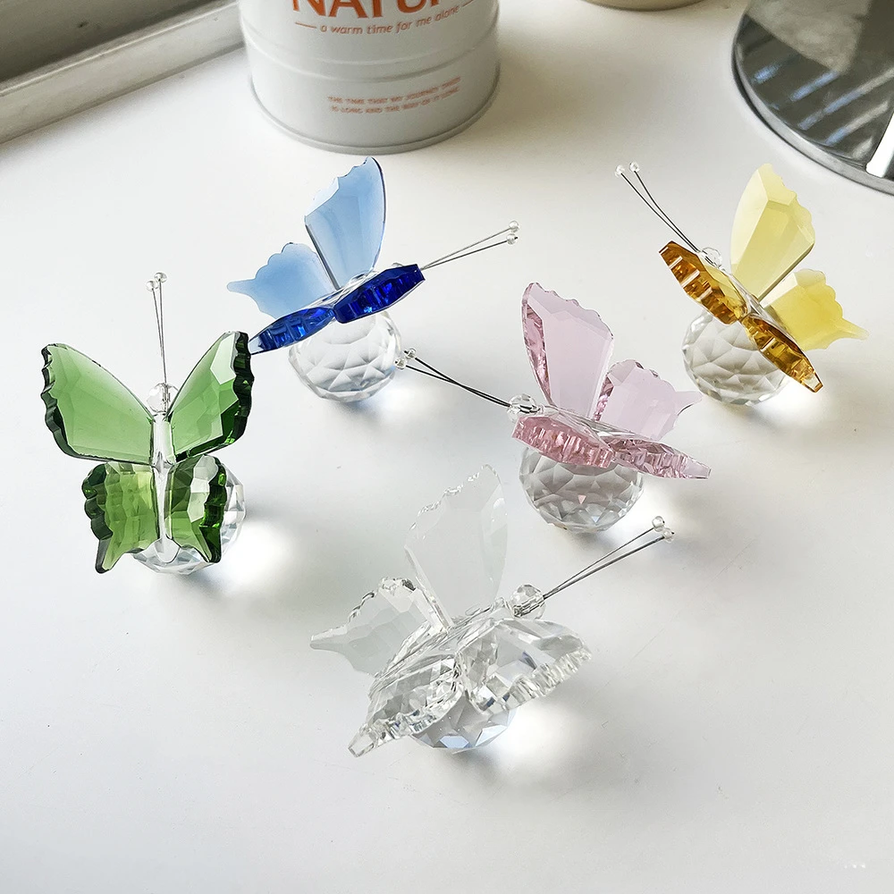 Crystal Handicrafts Three-dimensional Butterfly Ornaments Souvenirs Small Gifts Creative Home Counter Tabletop Decoration