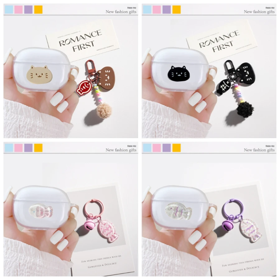 Cute Cat/Fish Case For QCY Crossky C30/C30S T20 HT03 HT07 T17 T8/T8s/T8pro Case For QCY T20 Silicone Earphone Cover view 2