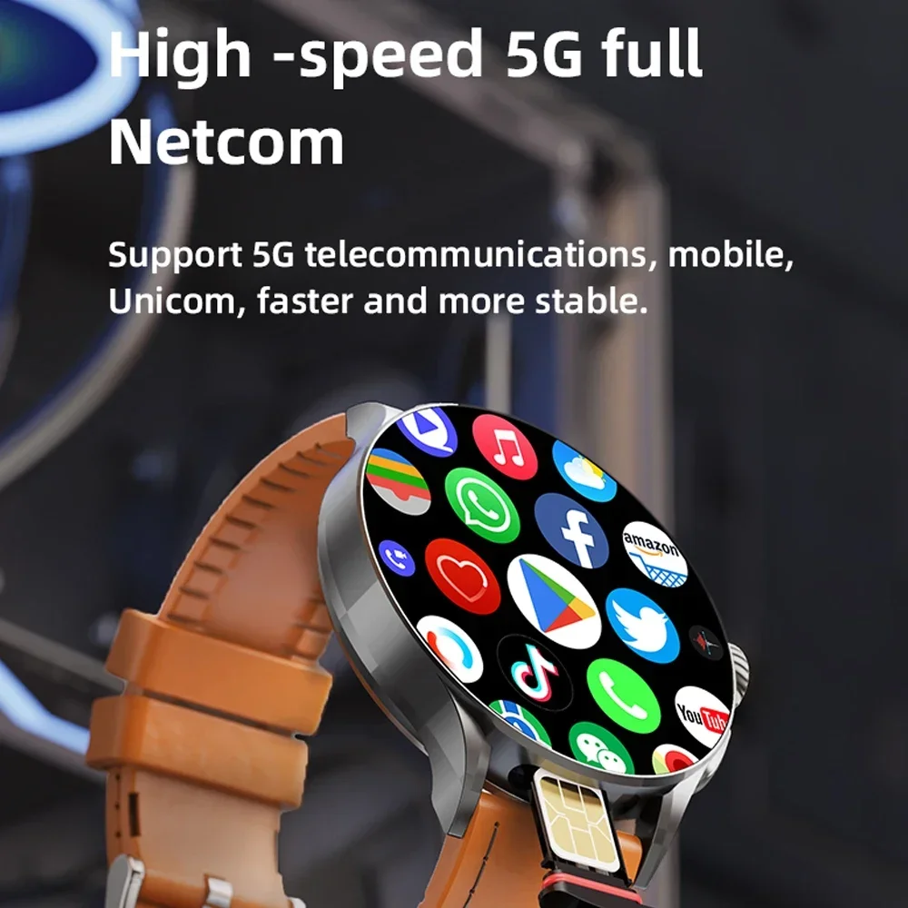 2025 4G ساعة ذكية مع كاميرا HD واي فاي دردشة الفيديو GPS بطاقة SIM 64GB ذاكرة مصباح يدوي NFC عمر البطارية الطويل AMOLED Smartwatch