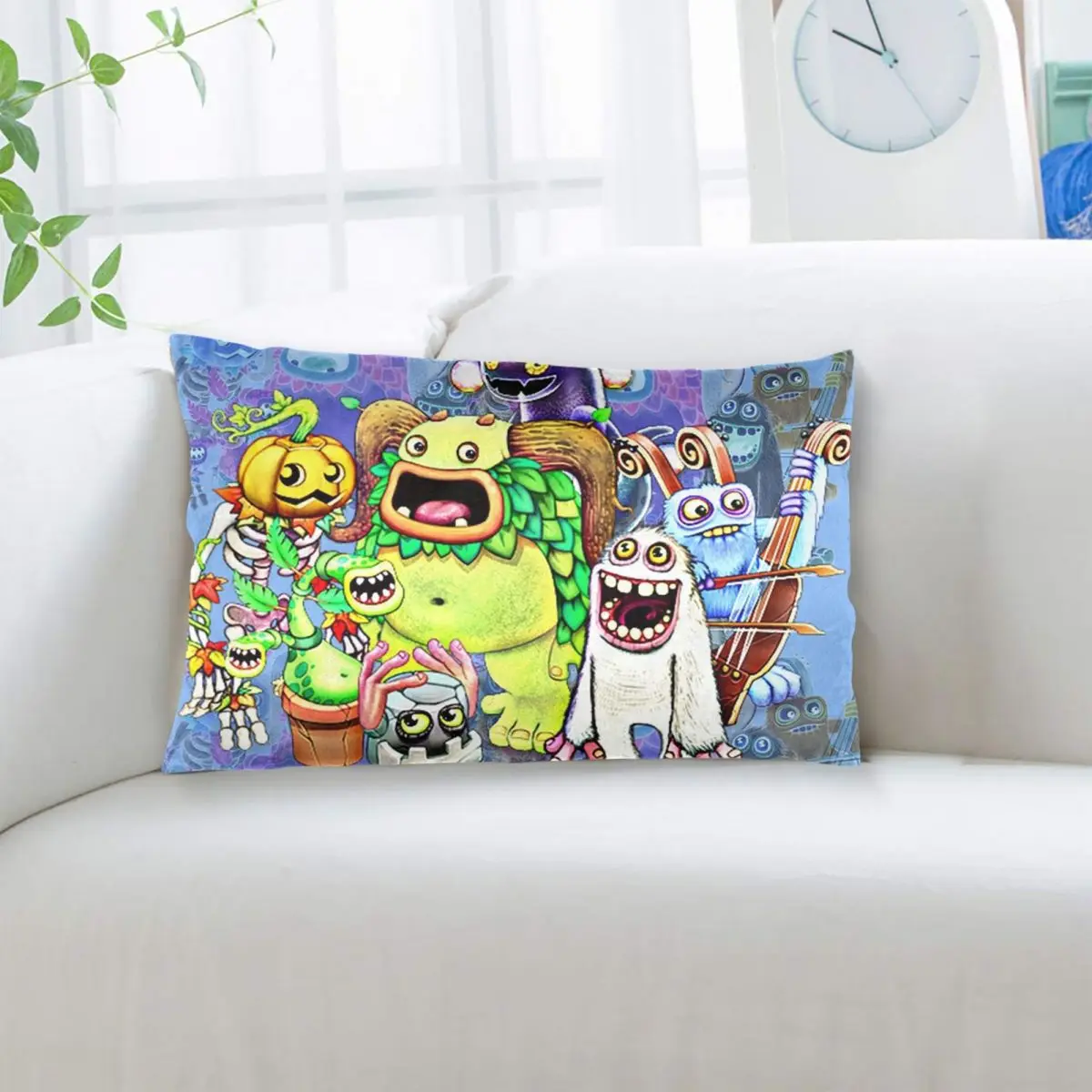 My Singing Monsters Characters Rectangle Pillowcase Cushion Cover Decorative Bedroom Bed Home Comfort Throw Pillow