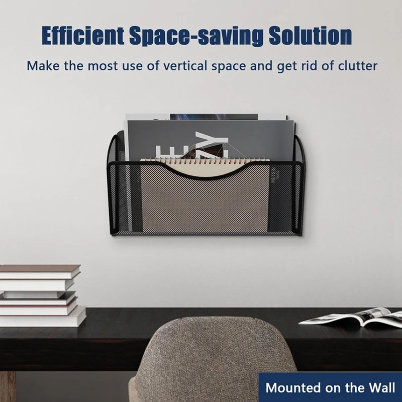 1-Tier Magnetic File Holder Magnetic File Holder Capacity Office Hanging Magazine Rack For Refrigerator, File Cabinets