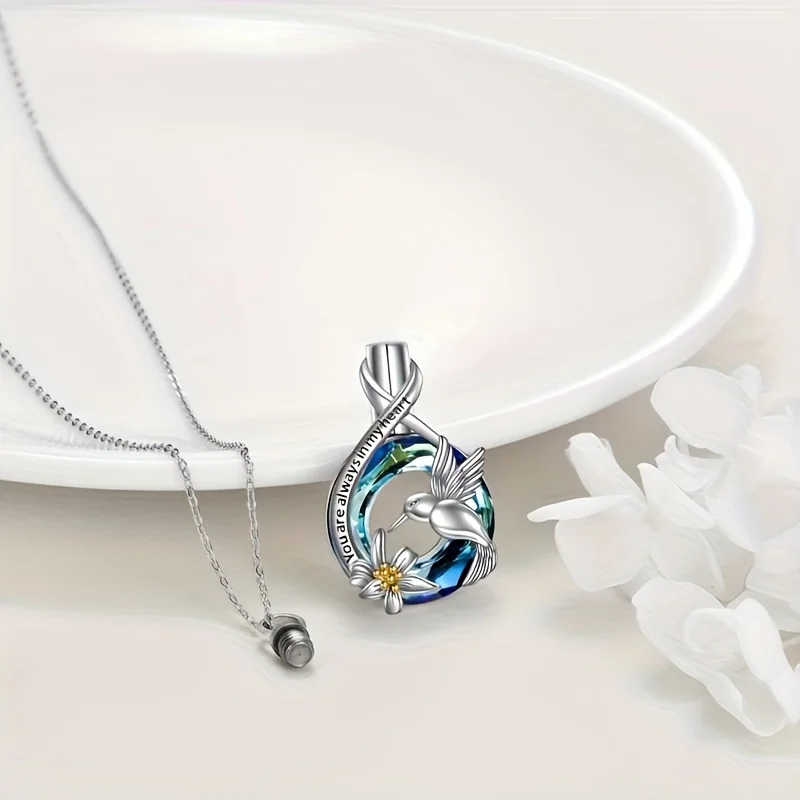 1PCS Kolibri Urne Halskette für Urne Asche für Frauen Niedlichen Tier Feuerbestattung Schmuck Erinnerung Geschenk für Weihnachten – Detail 2