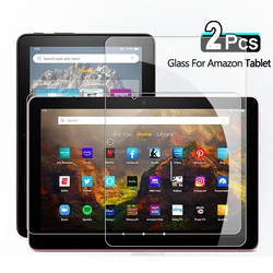 2PCS HD Anti Scratch Tempered Glass Screen Protector For Amazon Kindle Fire HD 7 8 Plus 10 Kids Pro Fire Max 11 2023 2022 2021