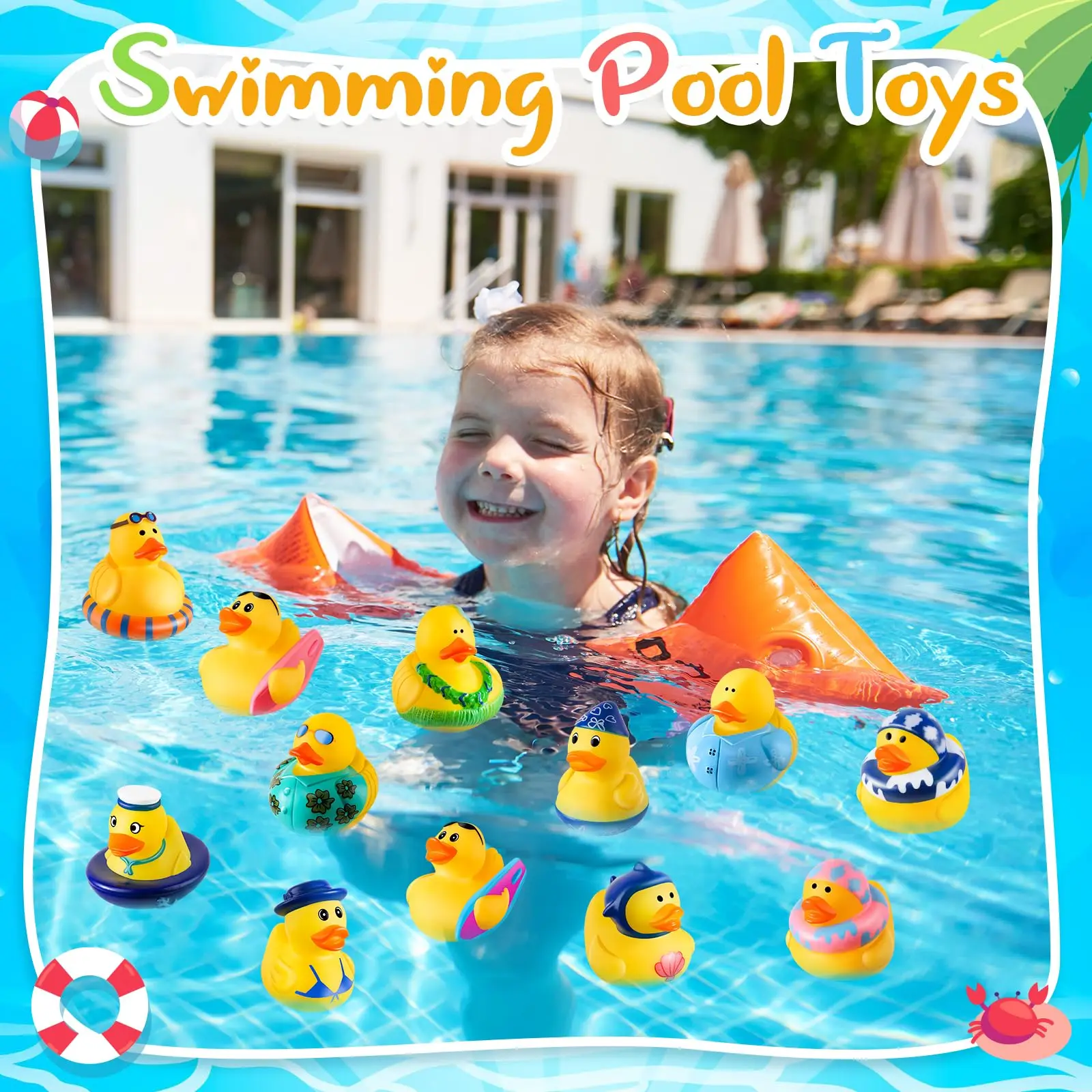 Paquet de 24 canards en caoutchouc d'été avec sac, canards Jeep pour canard, jouets de plage assortis pour jeux Jeeps Duckies, cadeaux d'été, prix