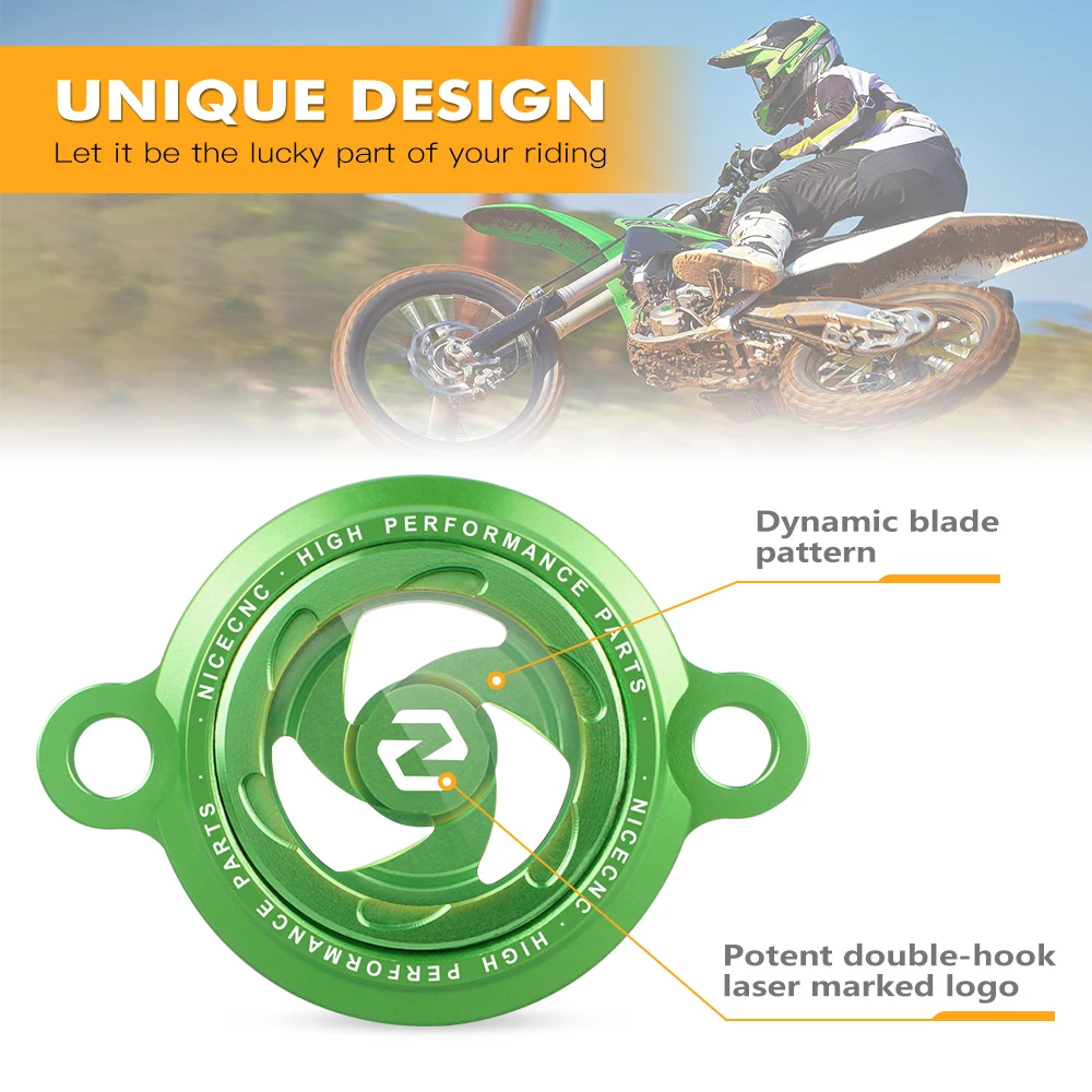 NICECNC For Kawasaki KX250F 2005-2019 KX250 2019-2022 KX250X 2022 KX250XC 2021 Motorcycle Transparent Engine Oil Filter Cap