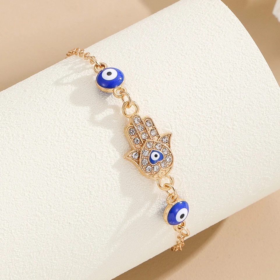 Enamel Colorful Blue Red Evil Eye Chain Bracelet For Women Men Lucky Turkish Eyes Bracelets Jewelry Gifts