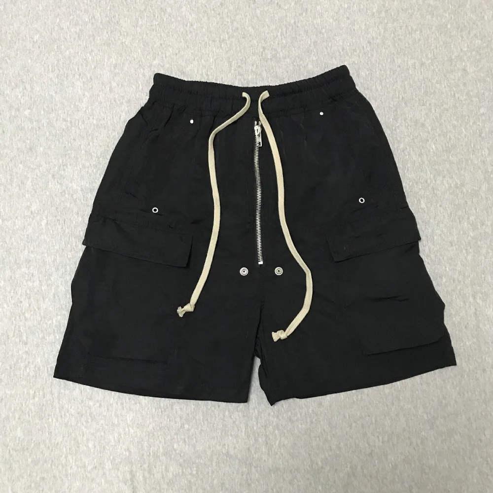 High Street Shorts Dark Style Men's Cargo Multi Pocket Functional Workwear Shorts Summer Loose Casual Five Quarter Pants