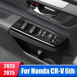 Car Window Glass Lift Switch Button Panel Trim Cover For Honda CRV 6th Gen 2023 2024 2025 / CR-V Hybrid Accessories