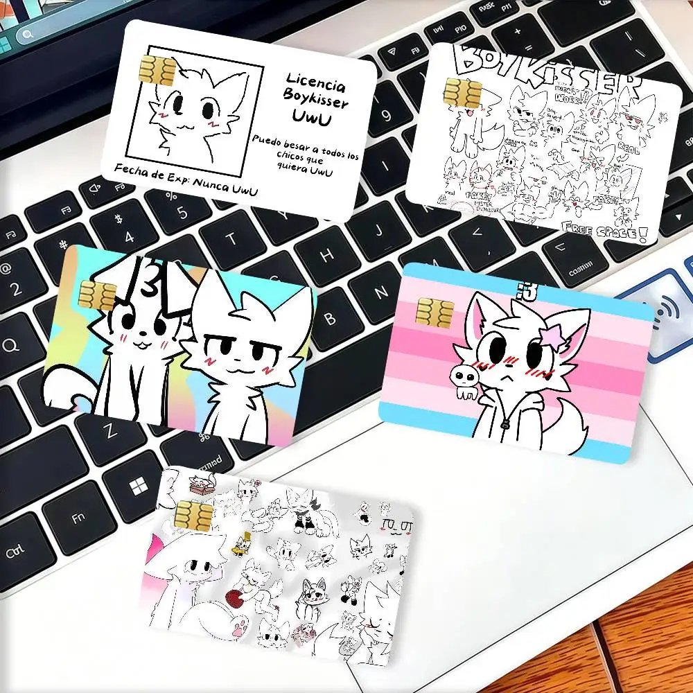 Cartoon cute B-Boykisser Credit Card Decorative Card Stickers Suitable For Bank Cards Metro Transit Anti-scratch Gift 4PCS