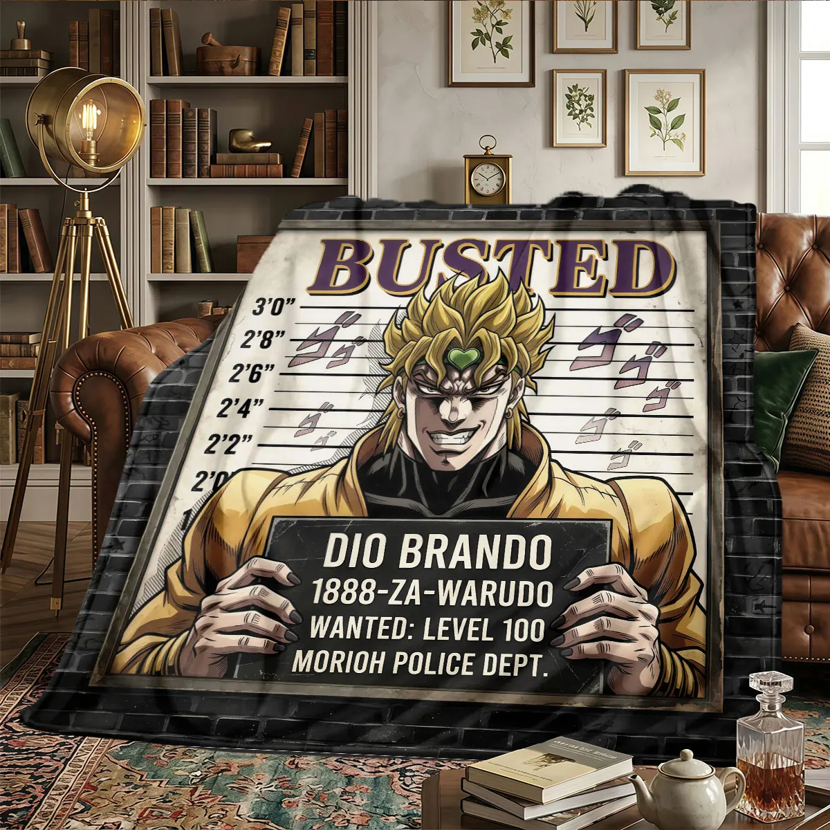 JoJos Bizarre Adventure Patterns Home Blanket High quality All Seasons for Home Decor Beds Warmth Comfort Halloween Gifts -HE48