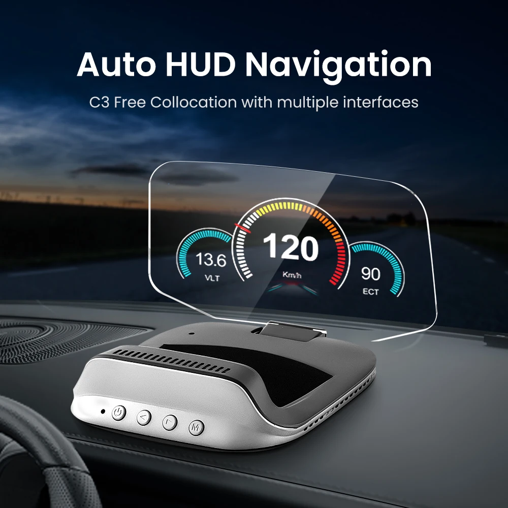 

ZUIMI OBDHUD C3 Plus Auto Projector Hud Navigation Speedometer Head Up Display Electronics Car Accessories For All Car