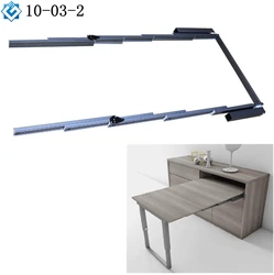 transformable furniture aluminum pull out party table slide with double legs T type extendable dining table mechanism