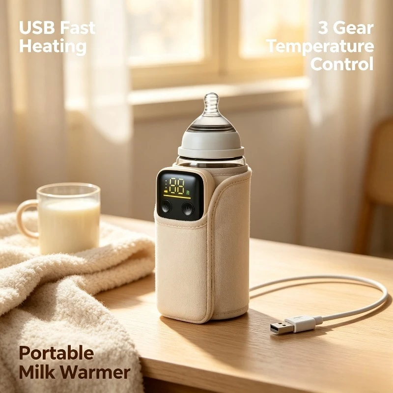 USB Wireless Heating Bottle Insulation Cover Portable Winter Milk Warmer Thermal Heat Preservation Cup Heater