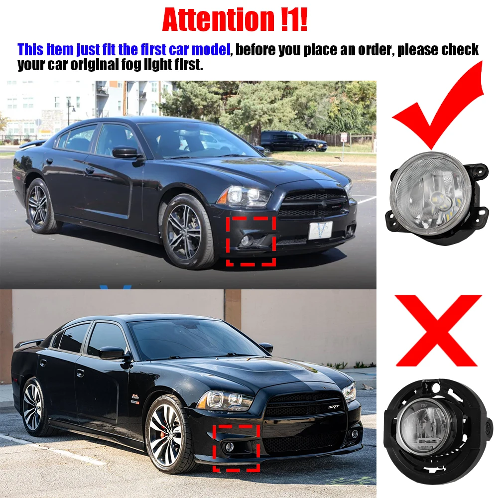 2 × سيارة LED الضباب ضوء الجمعية النهار مصباح جيد الإضاءة ل شاحن دودج (LD) 2011 2012 2013 2014 (لا تناسب نموذج SRT-8)