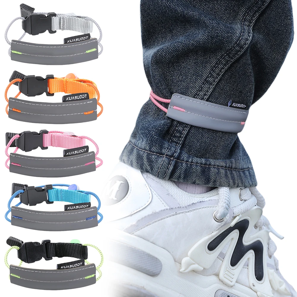 Reflective Cycling Pants Cuff Band High Visibility Trouser Leg Straps Biking Safety Bands for Night Walking Cycling Running