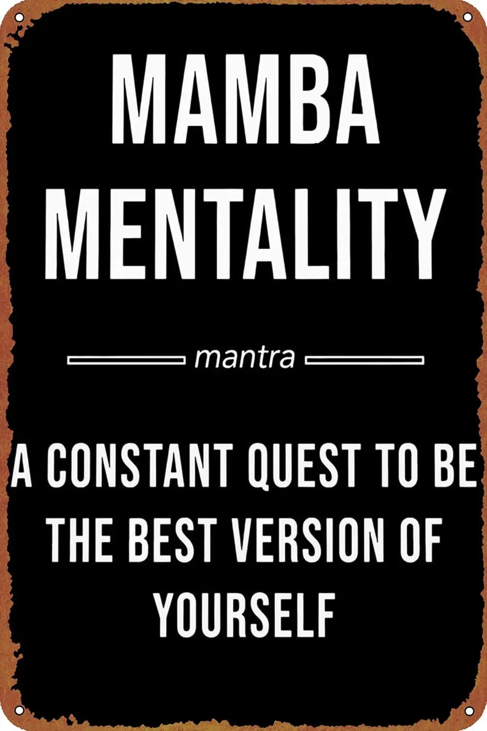 Mamba Mentality Definition Comic Poster Metal Tin Sign Wall Decor Signs,Retro Art Decor Metal Plaque Art