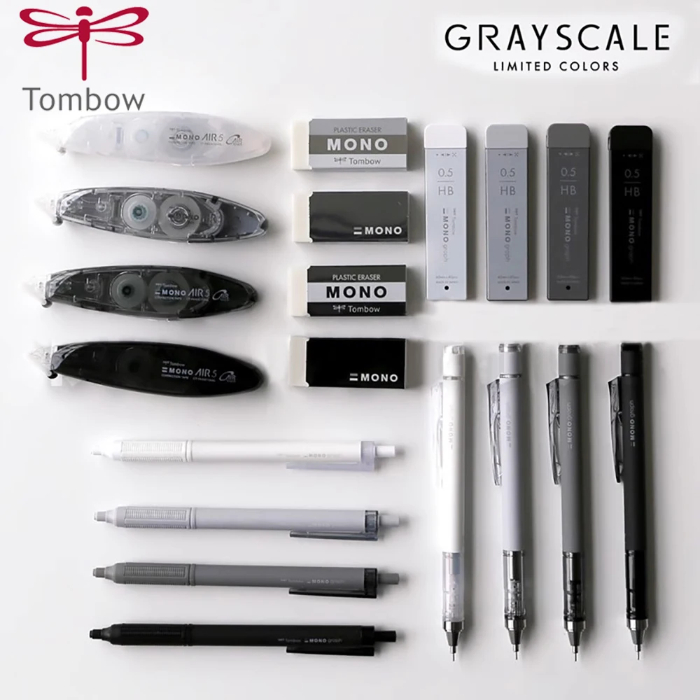 

Japan MONO Mechanical Pencil Eraser Gel Pen GRAYSCALE Grayscale Limited Edition Correction with Office Stationery Cute Pens