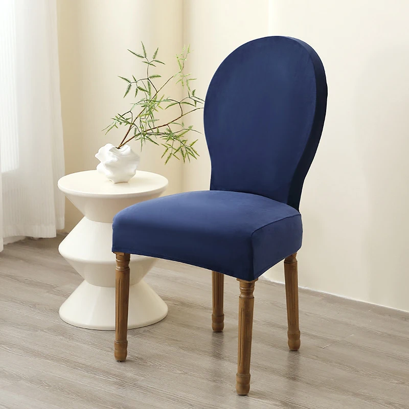 

Velvet Chair Covers Elastic Restaurant Wedding Banquet Dining Room Chair Slipcover Dust-proof Chair Protector Case